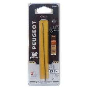 Jeu de 12 lames à chantourner 127x0,73x0,22mm 25TPI - PEUGEOT OUTILLAGE - 803280