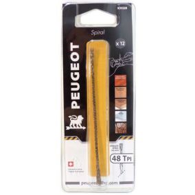 Jeu de 12 lames à chantourner spiralées diamètre 0,8mm - PEUGEOT OUTILLAGE - 803228