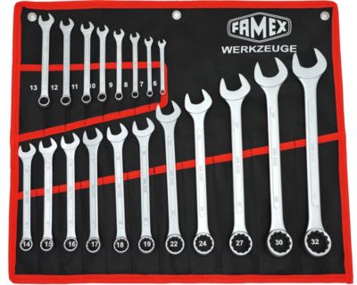 Jeu de 19 cles mixtes en acier chrome vanadium  - FAMEX 10349-19