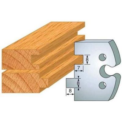 Jeu de 2 Contre-fers Profilés Acier HT 48 x 5,3 mm - N 202 Rainure/Languette 8 mm - NE COUPE PAS car Contre-fers - Diamwood