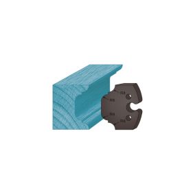 Jeu de 2 contre-fers profilés Ht. 48 x 5,3 mm congé et quart de rond A214 pour porte-outils de toupie - Diamwood