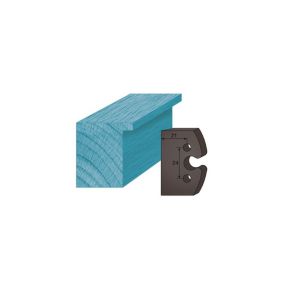 Jeu de 2 contre-fers profilés Ht. 48 x 5,3 mm feuillure A200 pour porte-outils de toupie - Diamwood