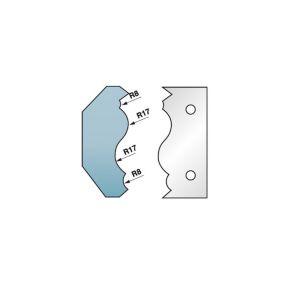 Jeu de 2 fers profilés Ht. 90 x 5,5 mm corniche N 7 M590.352 pour porte-outils de toupie - Diamwood