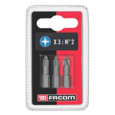 Jeu de 3 embouts high perf' série 1 pour vis Prozidriv ED10T L 25mm - FACOM - ED103T.J3
