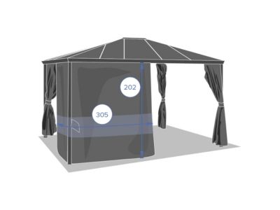 Jeu de 4 rideaux pour pergola Belize 3,6 x 3 m - Hespéride