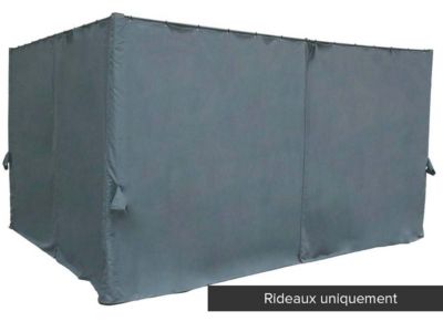 Jeu de 4 rideaux pour tonnelle Palmeira 4 x 3 m Ardoise - Hespéride