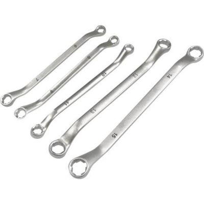 Jeu de 5 clés à œil doubles Kunzer 7SLS05 - métrique 6x7 à 14x15 mm, longueur 260 mm