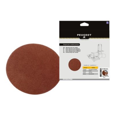 Jeu de 6 abrasifs Velcro D200mm grain 120 - PEUGEOT OUTILLAGE - 806313