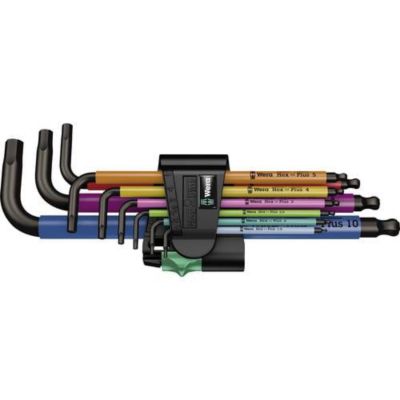 Jeu De Clés Allen 6 Pans 950/9 Hex-plus Multicolour Hf 1, 9 Pièces - Wera - 05022210001