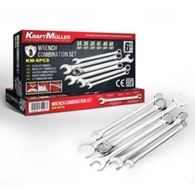 Jeu de clés mixtes fabriquées à partir d'acier Chrome-Vanadium 34-36-38-41-46-50mm, sous sacoche