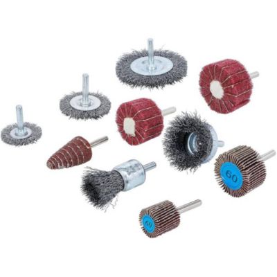 Jeu de Disques à Brosses et Lamelles de Ponçage 10 pcs - Polyvalent et Pratique - Zones Difficiles - D-Work