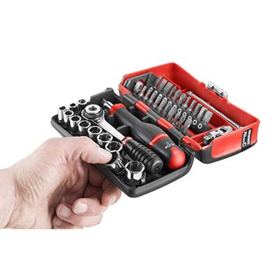 Jeu de douilles métrique Facom R2NANOPB 1/4" (6,3 mm) - 38 pièces, coffret chromé.