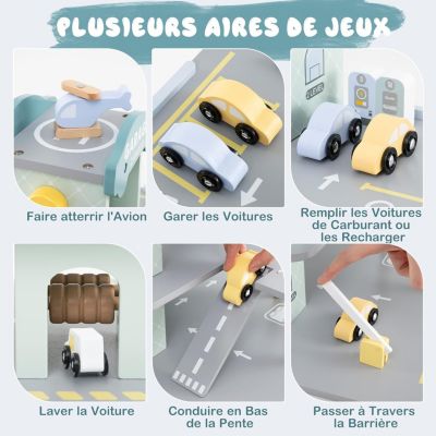 Jeu de Garage à 3 Niveaux, Parc de Stationnement de Jeu avec Ascenseur Fonctionnel, Héliport, Station de Recharge et d'Essence, pour Enfant 3+ Ans | Leroy Merlin