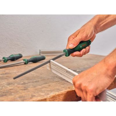 Jeu de limes 200 mm, 5 pièces - acier au carbone, poignées ergonomiques