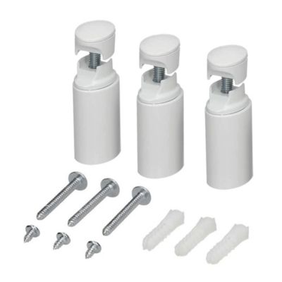 Jeu de supports de radiateur pour SÈCHE-SERVIETTES, finition BLANC mat, en ABS Kibath