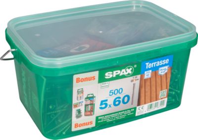 Jeu de vis pour terrasse Spax 5x60mm - 500 pièces