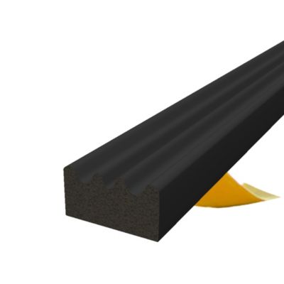 Joint autocollant d'étanchéité pour fenêtres et portes profil E en EPDM 15x8 mm 1 m noir KYCT