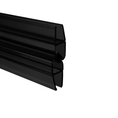 Joint d'étanchéité bas de porte en PVC Noir - Verre épaisseur 6 à 8