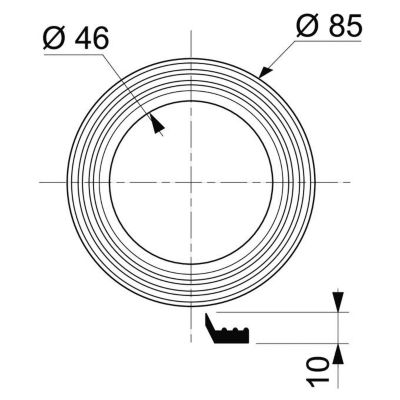 Joint de culot mécanisme de chasse d'eau résine de synthèse Ø46mm-85mm Wirquin