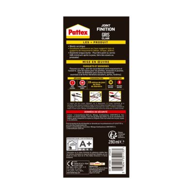 Joint de finition Pattex gris clair 280ml