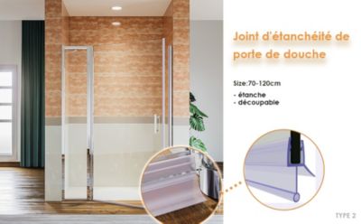 Joint de porte de douche 700mm SIRHONA pour paroi en verre de 6mm ou 7mm