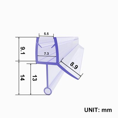 Joint de porte de douche  900mm  SIRHONA  pour paroi  en verre de 6mm ou 7mm
