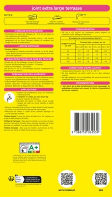 Joint extra large terrasse beige crème 25kg Weber
