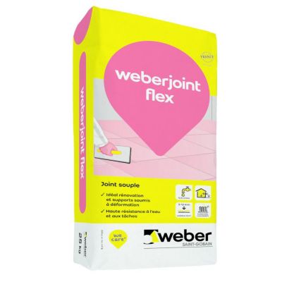 Joint flexible WEBERJOINT FLEX - sac 5 kg - gris perle - WEBER