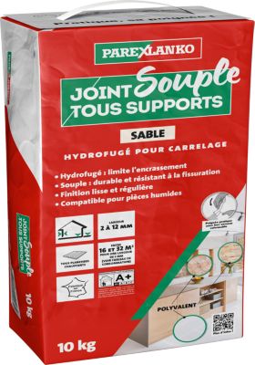 Joint hydrofugé souple tous supports sable 10kg Parexlanko
