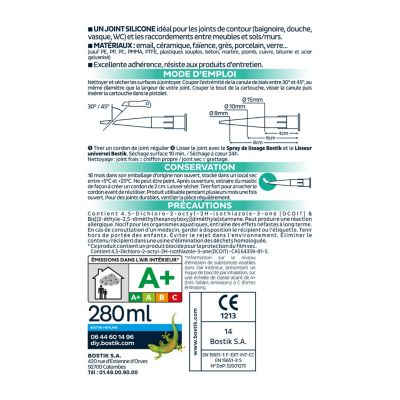 Joint Parfait sanitaire blanc Bostik 280ml