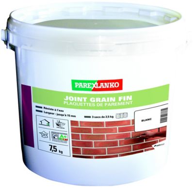 Joint plaquettes de parement Parexlanko grain fin blanc 7,5kg