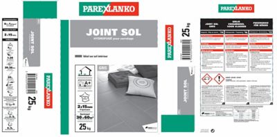 Joint sol en poudre hydrofugé pour carrelage Parexlanko gris 25kg, Joint  carrelage