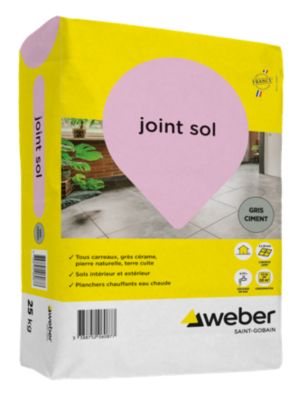 Joint sol interieur et exterieur gris ciment Weber 25kg