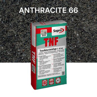 Joint souple spécial pierre naturelle 5 à 40 mm - Anthracite 66 - Gros grain - Sopro TNF 676 - 25 kg