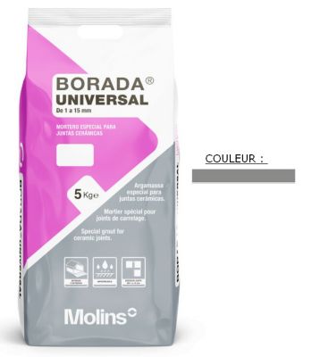 Joint tous types de carrelage et mosaïque BORADA UNIVERSAL Gris 5kg
