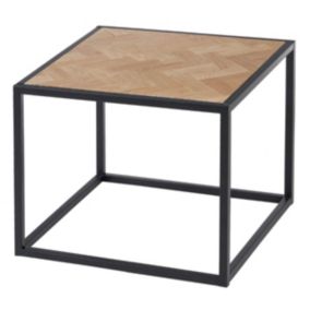 JOSS - Table Basse Carrée L.55cm Frêne et Métal