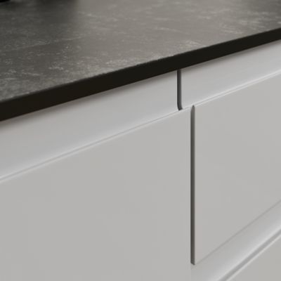 Joue de finition caisson haut Goodhome Garcinia gris clair brillant H. 96 cm x l. 36 cm x Ep. 18 mm