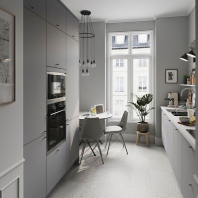 Joue de finition caisson haut Goodhome Stevia gris mat H. 96 cm x l. 36 cm x Ép. 18mm