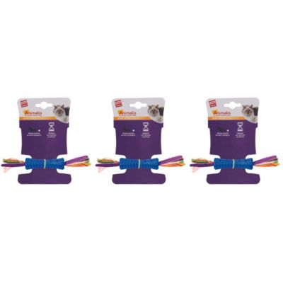 Jouet chat Stick coloré plume double (lot de 3)