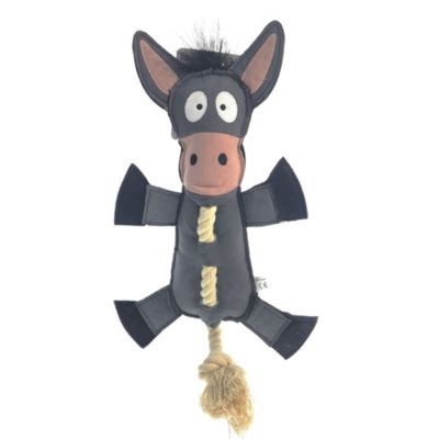 Jouet ÂNE gris avec corde 40 cm pour chien