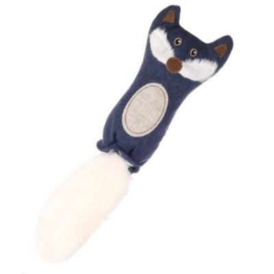 Jouet peluche Renard  Jeany bleu, 11 par 36 cm pour chat