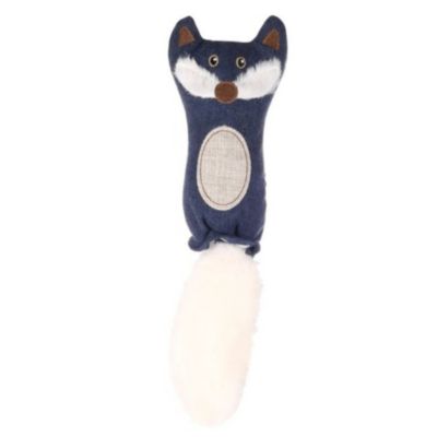 Jouet peluche Renard  Jeany bleu, 11 par 36 cm pour chat
