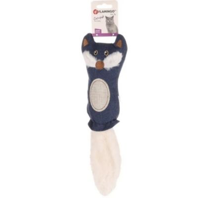 Jouet peluche Renard  Jeany bleu, 11 par 36 cm pour chat