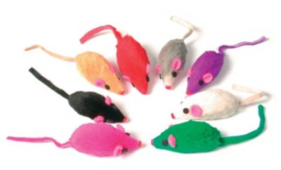 Jouet pour chat souris fourrure (lot de 8)