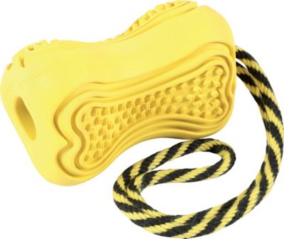 Jouet pour chien caoutchouc avec corde Titan L jaune