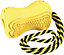 Jouet pour chien caoutchouc avec corde Titan M jaune
