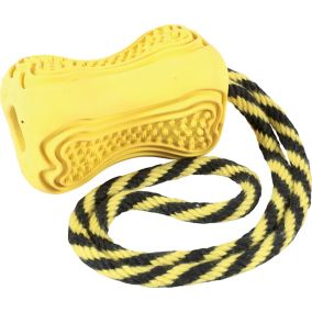 Jouet pour chien caoutchouc avec corde Titan S jaune