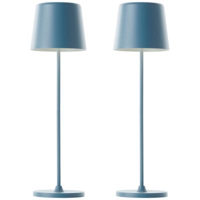 KAAMI lot de 2 lampes extérieures LED intégrée 2W nordique bleu mat 310 lumen 3000 kelvin  IP44