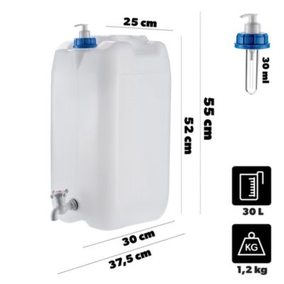 KADAX Bidon d'eau Lavabo Conteneur Distributeur de Bulles Savon Liquide 30L avec Robinet