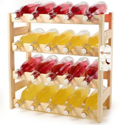 KADAX Casier à bouteilles de vin en bois 20 bouteilles Étagère à alcool
